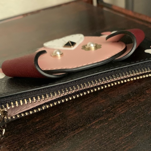Medium l-zip card holder key chain Kate spade pup - Picture 5 of 6